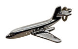 Vintage Sterling Silver Airplane Jet Charm Rhodium Plated Travel Pendant 3.59g Photo 0