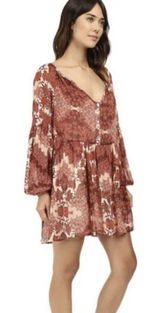 Show Me Your MuMu Red and Pink Floral Tunic Dress Size Small EUC Photo 0