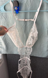 Victoria's Secret White Lace Strappy Lingerie Bodysuit – Large Photo 0