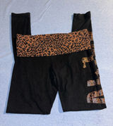 PINK Victoria's Secret Cheetah Mid Rise Fold Over Legging Photo 0