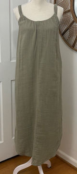 Gauze 100% Cotton Maxi Dress S Sage Old Navy Boho Coastal Minimalist Resort Photo 0