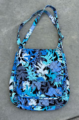 Vera Bradley Triple Zip Hipster Crossbody Bag in the retired Camofloral (blue/black/gray) pattern Photo 0
