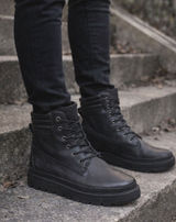 Timberland Ray City Black Combat Boots Lug Sole Leather Women’s 9.5 A2JNY Photo 0
