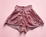 Urban Outfitters Kimchi Blue Pink Floral Smocked High Waist Flowy Shorts‎ S Photo 0