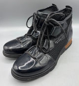 Sorel Womens Boots 7 Major Lace‎ Mesh Black Ankle Patent Leather Photo 0