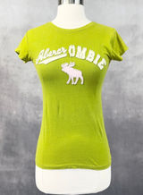 Vintage Abercrombie Baby Tee Women Small Green Stretch Indie 3D Moose Y2K‎ Photo 0