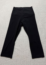 Lululemon Align High-Rise Crop 21 Black Nulu Yoga Leggings LW6BHCS Size 4 Photo 0