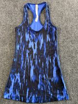 Lululemon Racer Back Tank Top Size 2 Blue Black Color Athletic Great Condition Photo 0