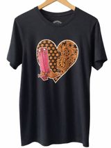 Sterling Kreek Cowboy Boot Heart Graphic Tee Women's M Black Western Country Photo 0