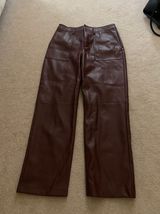 Burgundy Leather Pants Photo 0