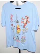 Disney Winnie the Pooh Botanical Graphic Tee Light Blue Character Print Size XXL Photo 0