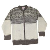 Vintage Rapaki Mahana Pure‎ Wool Cardigan Women's Medium NZ Brown Cream Knitwear Photo 0