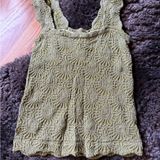 Free People Olive Textured Tank Top Photo 0