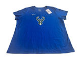 Nike Milwaukee Bucks NBA Womens V-Neck T-Shirt Blue XXL DU5569-480 NEW Photo 0