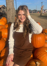 brown corduroy overall dress Photo 0