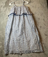 Polo Ralph Lauren Blue White Ruffle Shoulder Strap Pom Pom Dress 10 New Photo 0