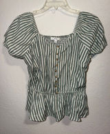 NEW Anthropologie E & M stripe top beach vacation cruise summer Button-Up Shirt Photo 0