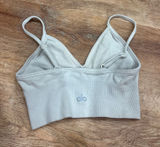 Light Grey Alo Yoga Ribbed Sports Bra Photo 0