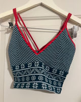 Free People‎ FP Movement Alpine Jacquard Snow Winter Sports Bra Tank Top Cropped Photo 0