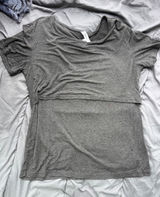 Sosolism Maternity Nursing Tee Short Sleeve Heather Gray Breastfeeding Top M Photo 0