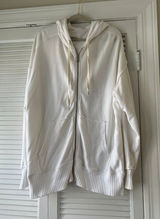 Aerie white zip up‎ oversized tunic sweatshirt Large Photo 0