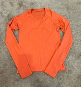 Lululemon Orange Swiftly Tech Long Sleeve Race Length Size 4 Photo 0