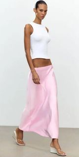 ZARA Satin Midi Skirt Photo 0