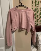 American Eagle Pink Cropped Sweatshirt Photo 0