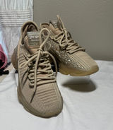 Women's Beige Sneaker with Rhinestone Detail Sz 7.5 Steve Madden Maxima like new Photo 0