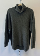 Old Navy Green Shaker Rib Turtleneck Tunic Length Sweater Oversized Wool Mix Lg Photo 0