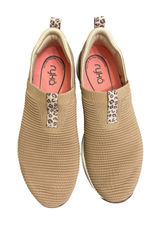 Ryka Women's Tan Slip-On Knit Sneakers with Leopard Accent,Size 9,Used Twice Photo 0