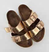 Birkenstock Arizona Metallic Copper Rose Gold Sandals Womens 38 US 7 7.5 Boho Photo 0