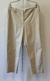 Talbots The Perfect Chino Curvy Pants Women's 16 Tan Beige Straight Leg Cotton Photo 0