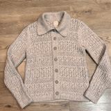 Joie Light Gray Cardigan Sweater Button Front Loose Knit S Small Photo 0