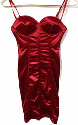 Blashe Size Small Red Bodycon Bra‎ Cup Ruched Midi Dress Photo 0
