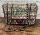 Patricia Nash Lorenza Flap Mauve Plaid & Leather Crossbody/Shoulder Bag‎ Photo 0