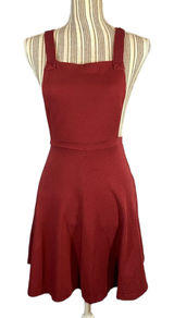 ASOS Maroon Sleeveless Crisscross Opened Back Mini Dress Women Sz 4 Photo 0