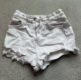 ZARA White Denim Shorts Photo 0