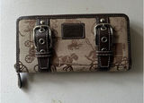Vintage Coach Zoe Iconic Horse Carriage Canvas Leather Trim Zip Around Wallet Photo 0