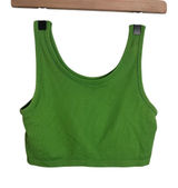 Aerie Chill Play Move Lime Green Ribbed Seamless Cropped Bralette Sports Bra S‎ Photo 0