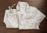 Boll & Branch Organic Cotton Pajama Top Grey Short Sleeve Button Down XS Photo 0