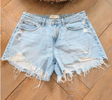 Abercrombie & Fitch The Baggy Short Womens Light Wash 28 6 Distressed Low Rise Photo 0