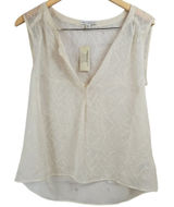 American Eagle Outfitters Cream Textured Gauze V Neck Sleeveless Blouse Top S Photo 0