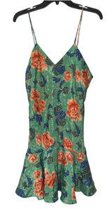 Victoria’s Secret Vintage Gold Label Floral Jacquard Slip Dress Green Orange M Photo 0
