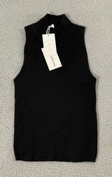 Heartloom Irena Top Women M Black Sleeveless Ribbed‎ Mock Neck NWT Photo 0