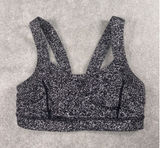 Lululemon Pavement Pusher Sports Bra Black White Speckle Mesh Back Womens 8 Photo 0