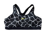 Nike Pro Dri-FIT Giraffe Print Sports Bra XL Black White Neon Yellow 682874-012 Photo 0
