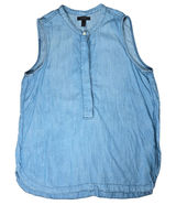 J.Crew‎ Womens Blue Lyocell Chambray Sleeveless Henley Shell Top B8766 Size 6 Photo 0
