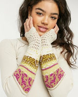 Free People OB1203408 In The‎ Mix Jacquard Cuff Top Linen Combo XS Photo 0