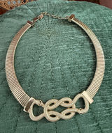 Aldo Gold Tone Love Knot Cleopatra Medusa Snake Head Dynasty Glam Necklace Photo 0